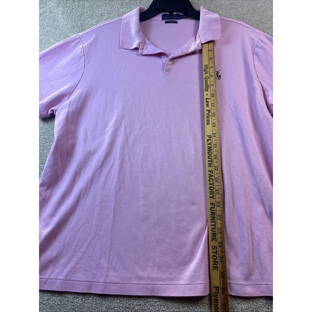 Polo Ralph Lauren Shirt Mens XL Pink Flesh Pony Custom Slim Fit Preppy Ribbed SS - Picture 7 of 8